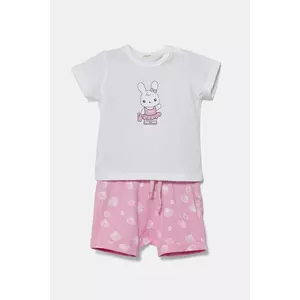 United Colors of Benetton set de bumbac pentru bebeluși culoarea roz, 35ZEAK013 imagine