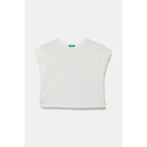 United Colors of Benetton tricou copii culoarea alb, 3JFAC10PD imagine