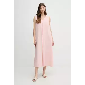 United Colors of Benetton rochie din in culoarea roz, maxi, evazată imagine