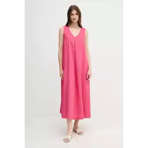 United Colors of Benetton rochie din in culoarea roz, maxi, evazată imagine