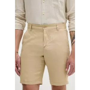 United Colors of Benetton pantaloni scurti din in culoarea bej imagine