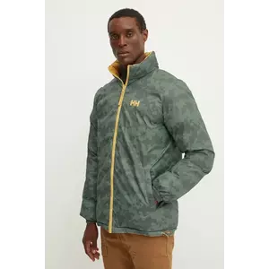 Helly Hansen geaca cu doua fete barbati, culoarea galben, de iarna imagine