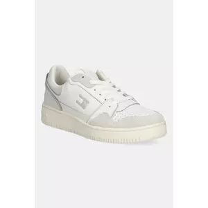 Tommy Jeans sneakers din piele TJW RETRO BASKET SNEAKER culoarea albă, EN0EN02818 imagine