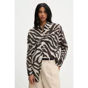 Answear Lab cămașă culoarea maro, cu guler clasic, relaxed imagine