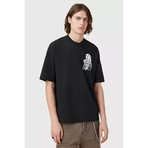AllSaints tricou din bumbac DEALT culoarea negru, cu imprimeu, M035PC imagine