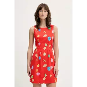 Never Fully Dressed rochie din amestec de in culoarea portocaliu, mini, mulată, NFDDR2028 imagine