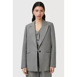 AllSaints blazer din amestec de in AVERIE culoarea gri, un singur rand de nasturi, uni, W043QC imagine