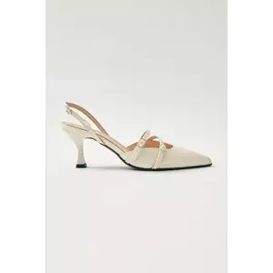 Alohas pantofi de piele Joelle culoarea bej, pe toc jos, cu toc deschis, S100441-03 imagine