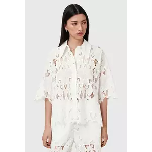 AllSaints cămașă CHARLI culoarea alb, cu guler clasic, relaxed, W098PC imagine