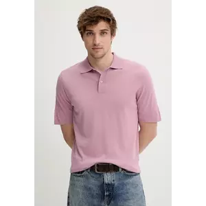 Samsoe Samsoe polo din lână SAROWAN culoarea roz, uni, M10000059 imagine