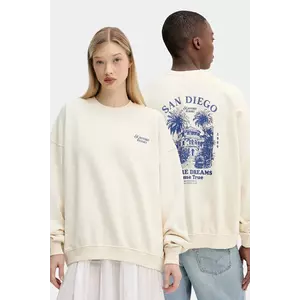 Kaotiko hanorac de bumbac culoarea bej, cu imprimeu, AQ005-01-G002 imagine