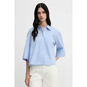 Sisley cămașă din bumbac cu guler clasic, relaxed, 5WMELQ08V imagine