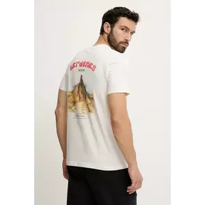 Picture tricou din bumbac D&S Bardenas culoarea bej, cu imprimeu, MTS1242 imagine