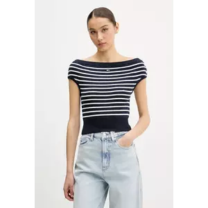 Tommy Jeans pulover de bumbac culoarea bleumarin, light, DW0DW20252 imagine