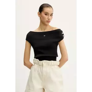 Tommy Jeans pulover de bumbac culoarea negru, light, DW0DW20252 imagine