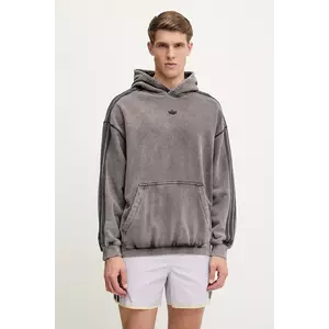 adidas Originals hanorac de bumbac Essential culoarea gri, cu glugă, neted, JD0245 imagine