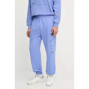 The North Face pantaloni de trening din bumbac Mountain Cleanup culoarea violet, cu imprimeu, NF0A8C2W0YI1 imagine