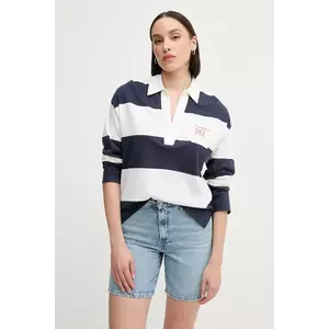 Pedro del Hierro longsleeve din bumbac culoarea bej, 4539610 imagine