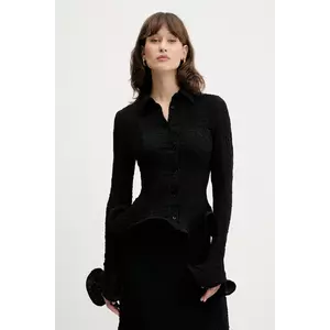 MSGM cămașă culoarea negru, cu guler clasic, slim, 3842MDE08.257317 imagine