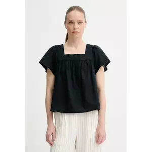 Levi's bluză din amestec de in AMBRE BABYDOLL TANK culoarea negru, neted, 001SB imagine