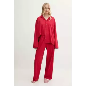 Pangaia pijamale de bumbac culoarea rosu, bumbac, 10002462 imagine