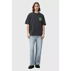 AllSaints tricou din bumbac DISTORTION culoarea gri, cu imprimeu, M041PC imagine