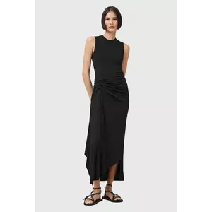AllSaints rochie RIVI culoarea negru, midi, mulată, W166DC imagine