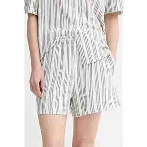 Samsoe Samsoe pantaloni scurți SAKAJA culoarea alb, cu imprimeu, high waist, F25200035 imagine