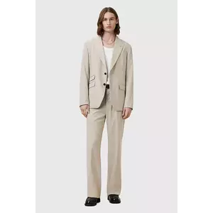 AllSaints pantaloni din lână GALLOW culoarea bej, drept, M022QC imagine