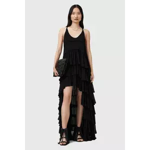 AllSaints rochie CAVARLY culoarea negru, maxi, evazată, W206DC imagine
