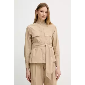 Weekend Max Mara jachetă de cămașă din bumbac culoarea bej, de tranzitie, 2515041013600 imagine