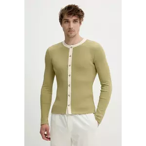 Nanushka longsleeve BORYS culoarea verde, uni, NM25SSTP12967 imagine