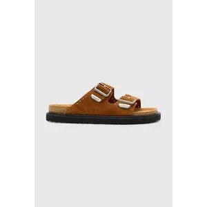 AllSaints papuci din piele Randal Sandal culoarea maro, M002FC imagine