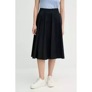 Gant fustă din bumbac culoarea albastru marin, midi, evazati, 4400163 imagine