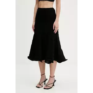 MSGM fustă culoarea negru, midi, evazati, 3842MDD06.257317 imagine