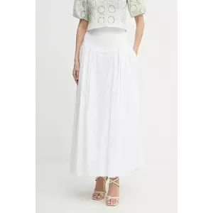 Bardot fustă din bumbac culoarea alb, maxi, evazati, 59863SB imagine