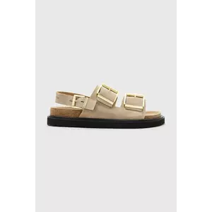 AllSaints sandale din piele intoarsa Isla Sandal culoarea bej, W045FC imagine