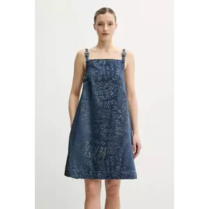 Versace Jeans Couture rochie din denim culoarea bleumarin, mini, oversize, 78HAO95G DS025LF1 imagine