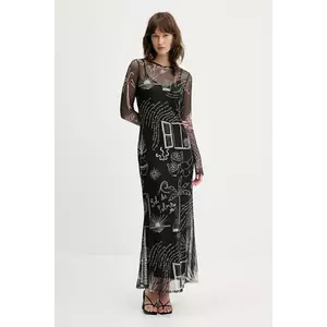 Never Fully Dressed rochie culoarea negru, maxi, dreaptă, NFDDR2010 imagine