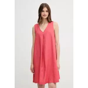 United Colors of Benetton rochie din in culoarea roșu, mini, evazată, 4AGHDV0AX imagine