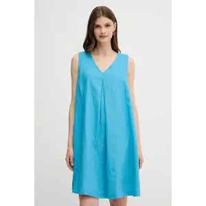 United Colors of Benetton rochie din in mini, evazată, 4AGHDV0AX imagine