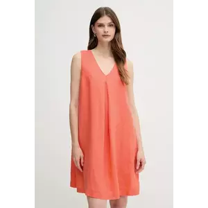 United Colors of Benetton rochie din in culoarea portocaliu, mini, evazată, 4AGHDV0AX imagine