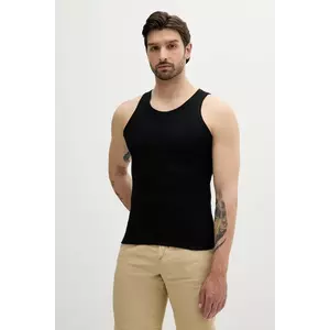 United Colors of Benetton top din bumbac culoarea negru, 3JKF2H002 imagine