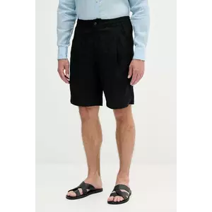 United Colors of Benetton pantaloni scurți din in culoarea negru, 4AGHU900Z imagine