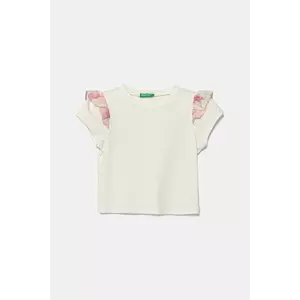 United Colors of Benetton tricou copii culoarea bej, 3P4ZG10IV imagine