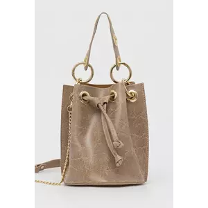 Answear Lab poseta de piele culoarea bej imagine