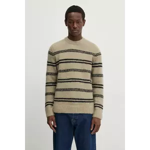 Samsoe Samsoe pulover de lana SAARIN barbati, culoarea bej, M24300098 imagine