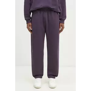 Pangaia pantaloni de trening din bumbac culoarea violet, neted, 10001759 imagine