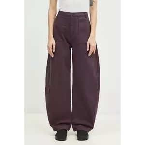 Alpha Industries pantaloni de bumbac Field Pant culoarea violet, lat, high waist, 148021 imagine