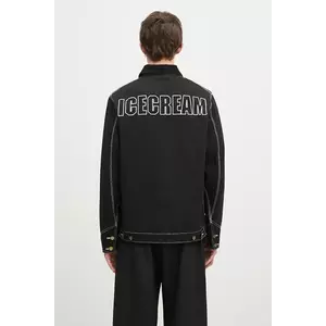 ICECREAM jachetă de cămașă din bumbac Canvas Lined Work culoarea negru, de tranzitie, ICW003 imagine